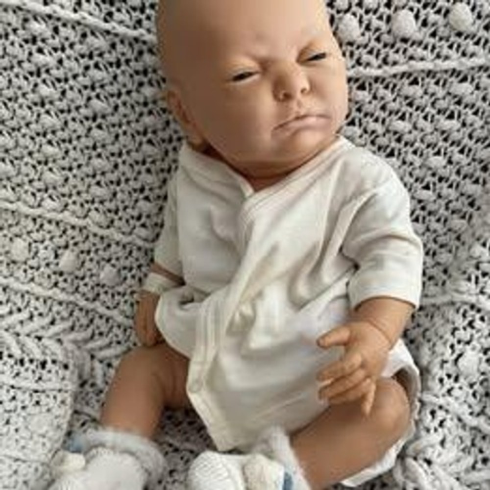 Vintage 1985 Berjusa Reborn Newborn White Baby Boy Lifelike Doll Toy
